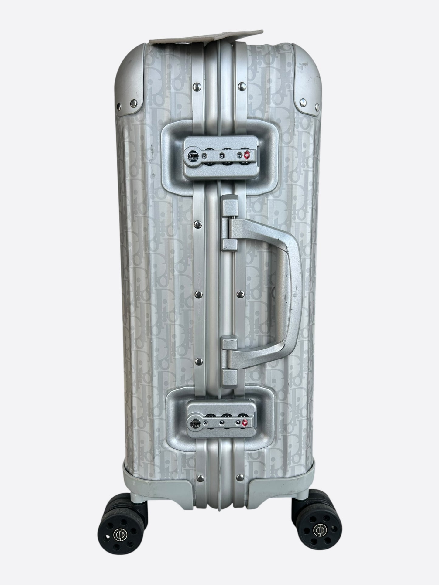 Dior Rimowa Silver Oblique Carry-On Luggage