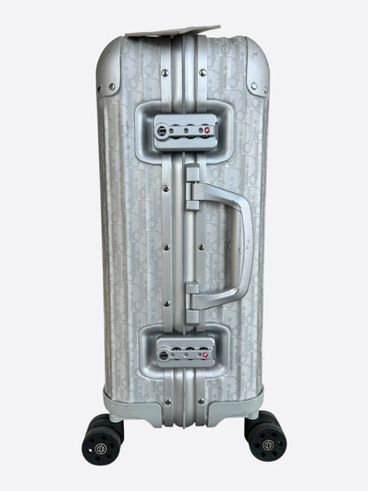 Dior Rimowa Silver Oblique Carry-On Luggage