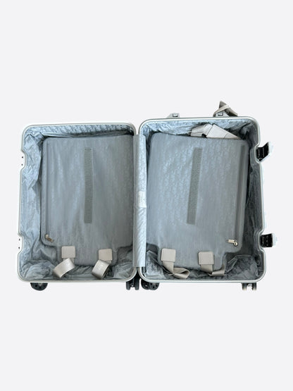 Dior Rimowa Silver Oblique Carry-On Luggage
