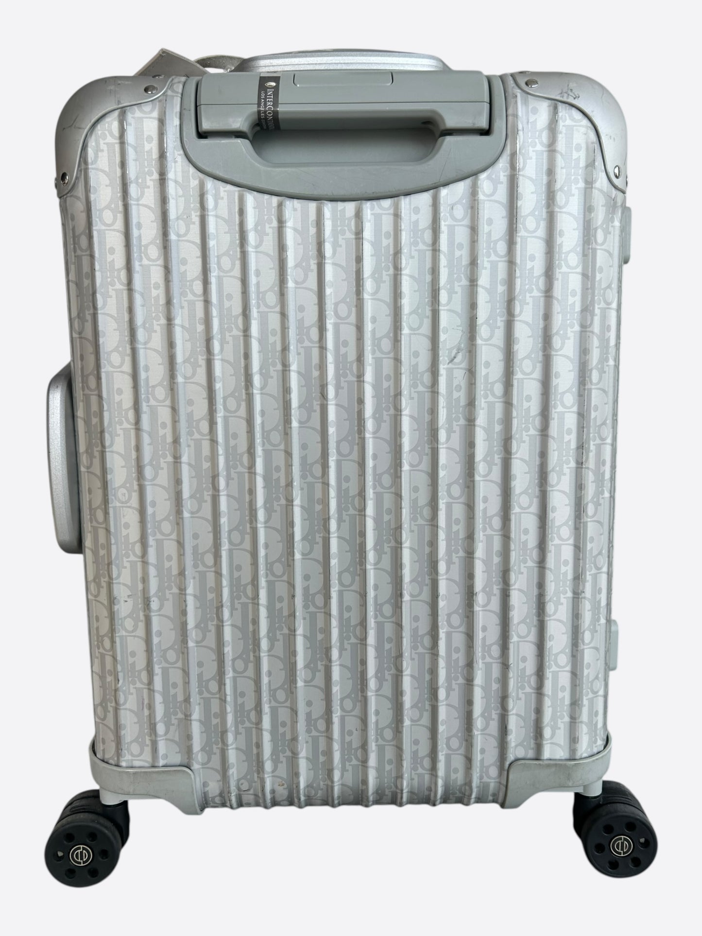 Dior Rimowa Silver Oblique Carry-On Luggage