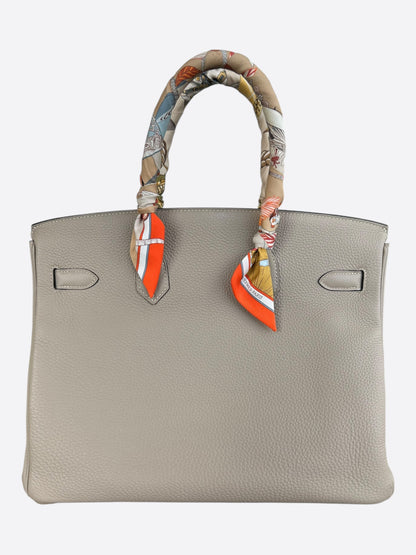 Hermes Etoupe Togo & Palladium Hardware Birkin 35