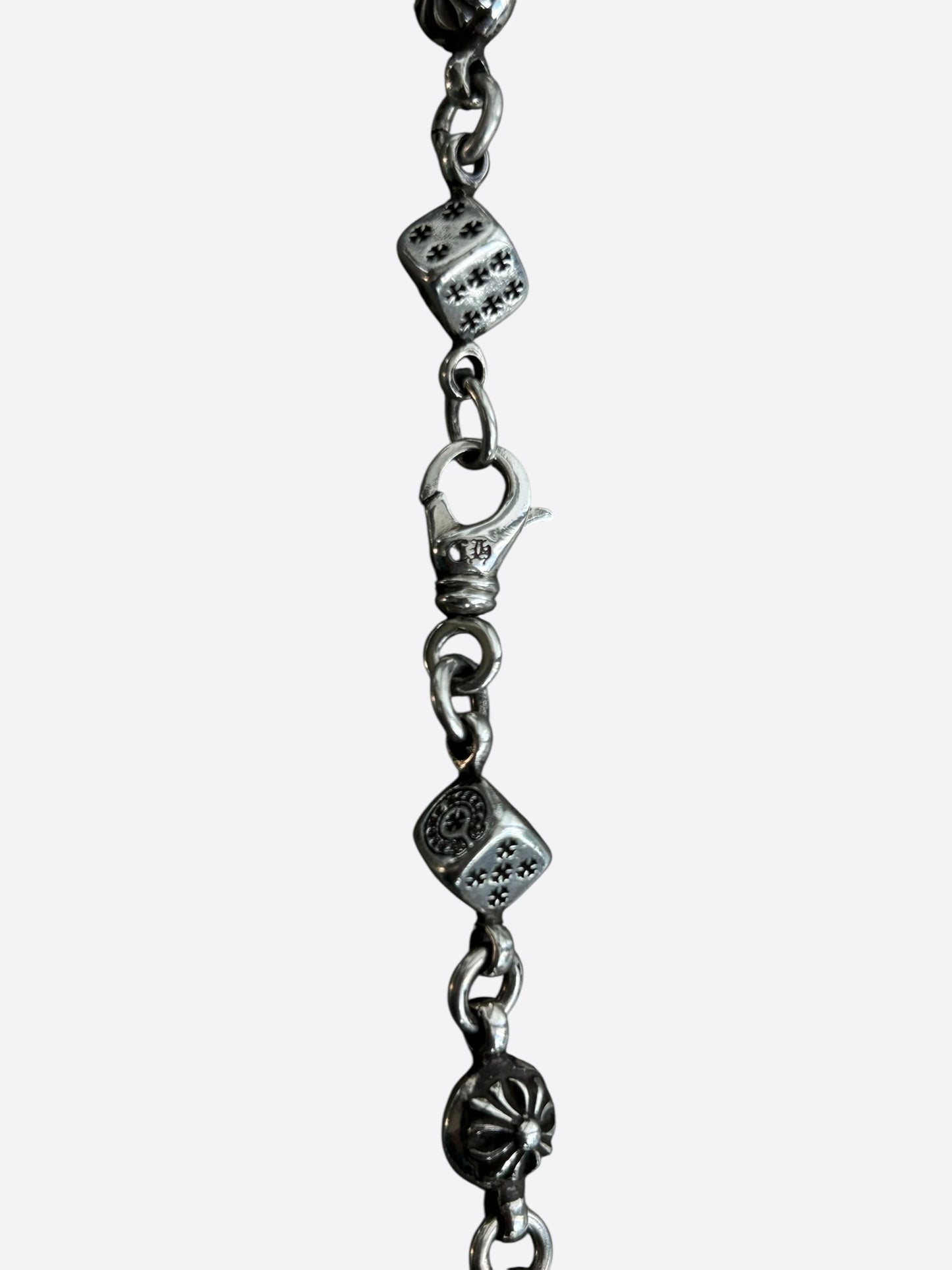 Chrome Hearts 30 Inch Silver Dice Necklace