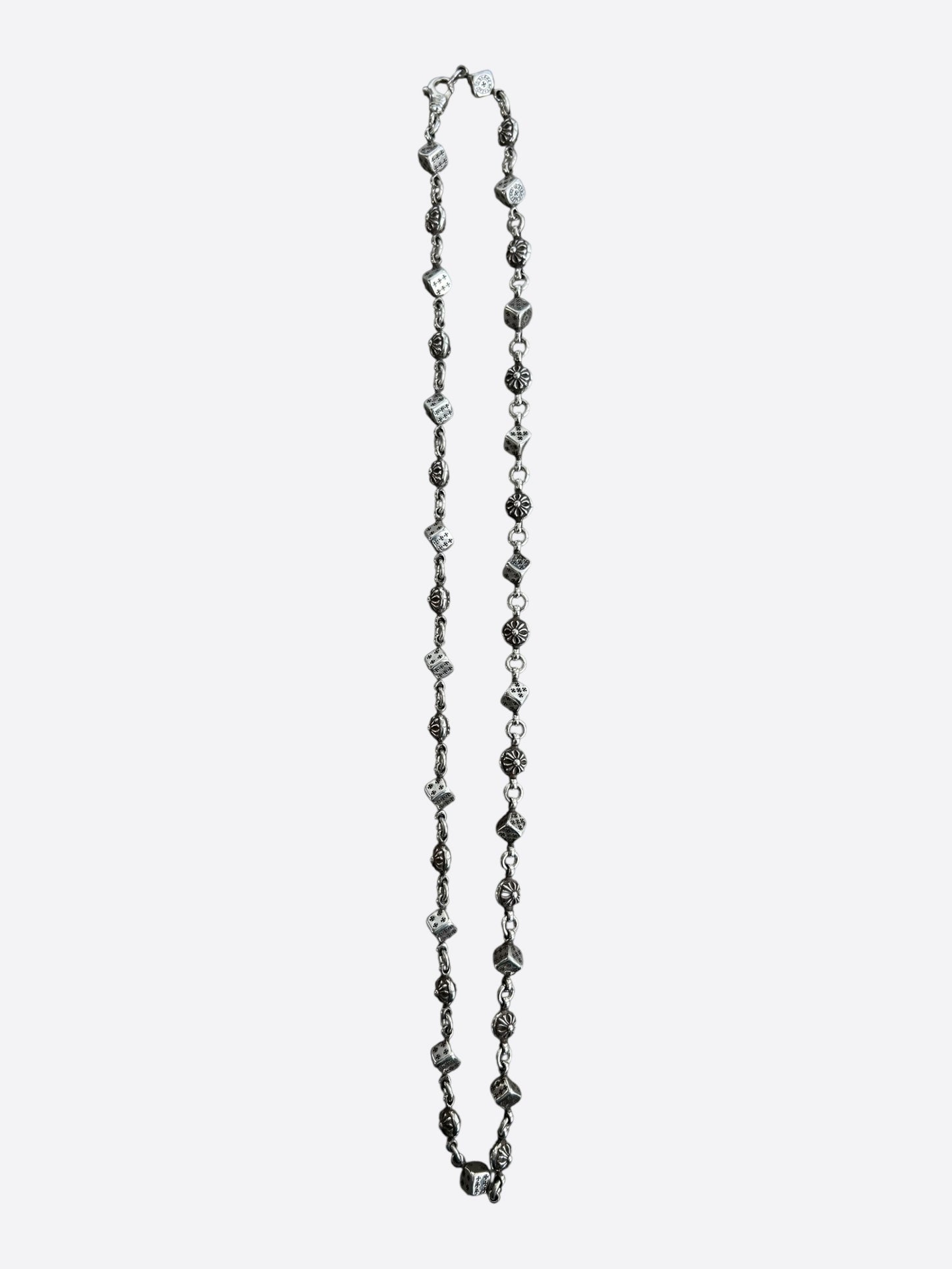 Chrome Hearts 30 Inch Silver Dice Necklace