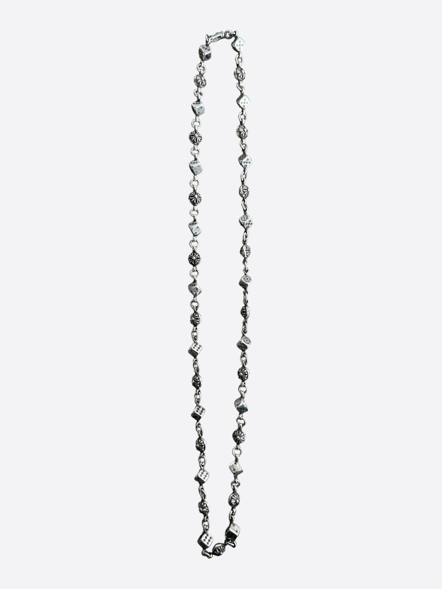 Chrome Hearts 30 Inch Silver Dice Necklace
