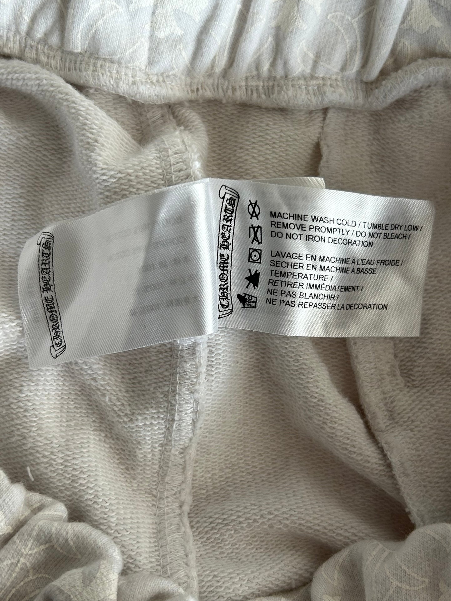 Chrome Hearts White & Black Horseshoe Logo Cross Jacquard Sweatpants