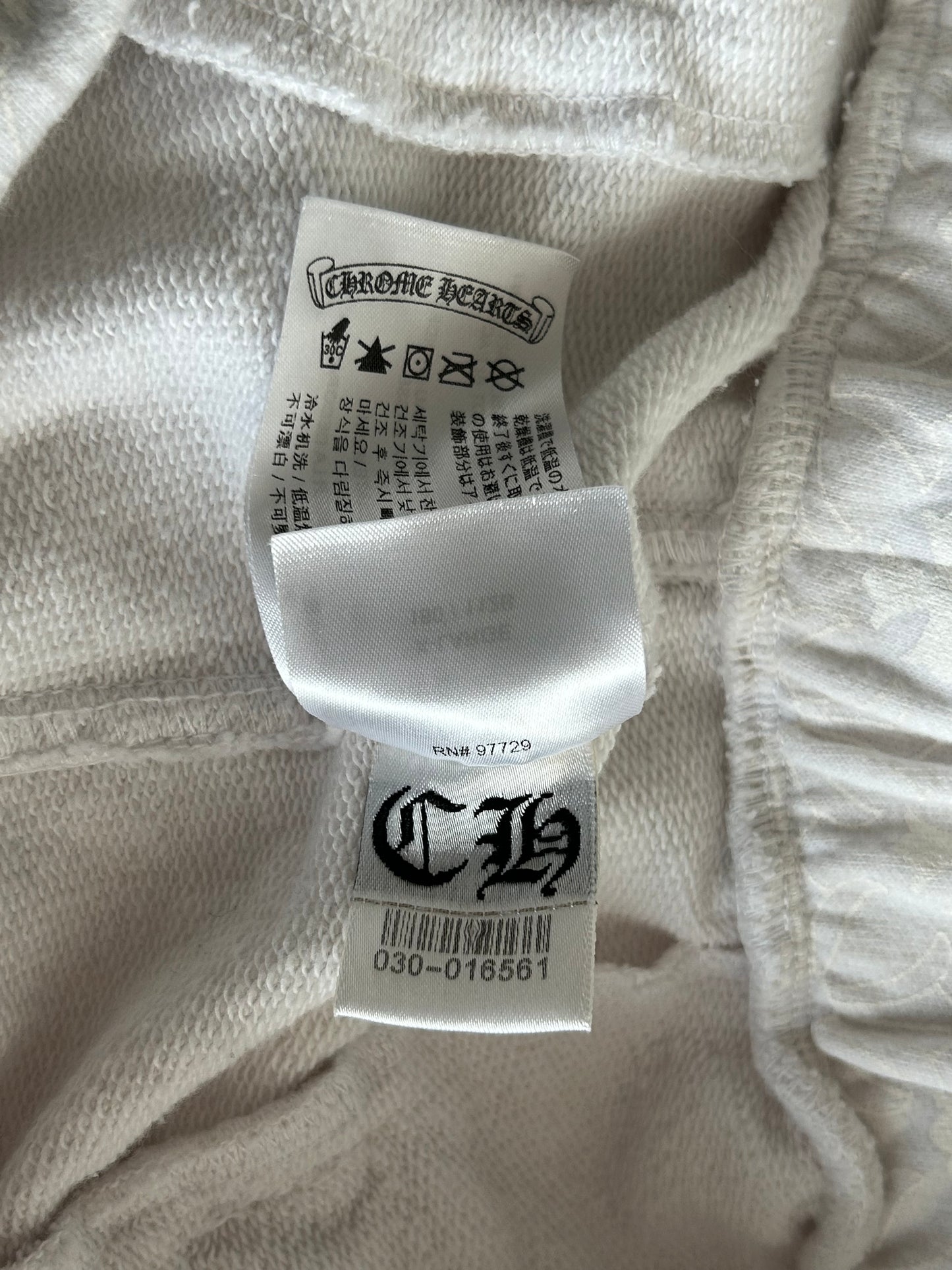 Chrome Hearts White & Black Horseshoe Logo Cross Jacquard Sweatpants