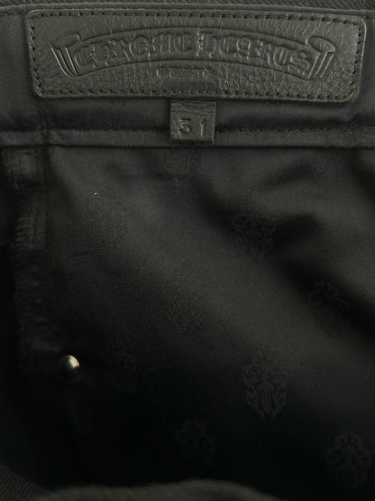 Chrome Hearts Black Fleur Knee Jeans
