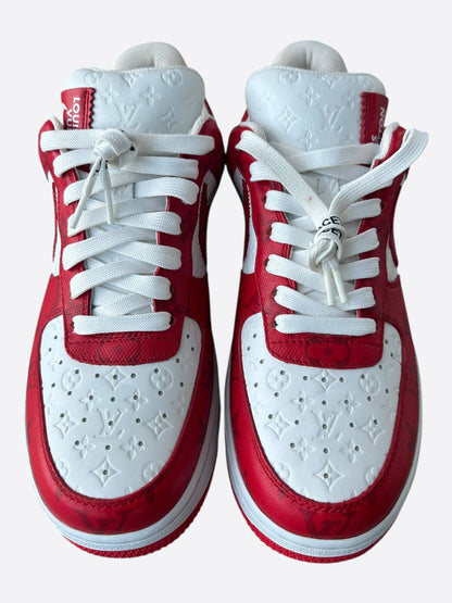 Louis Vuitton Nike Red & White Monogram Air Force 1