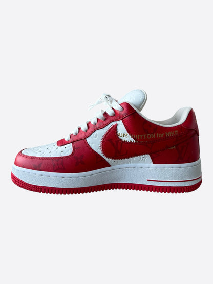 Louis Vuitton Nike Red & White Monogram Air Force 1