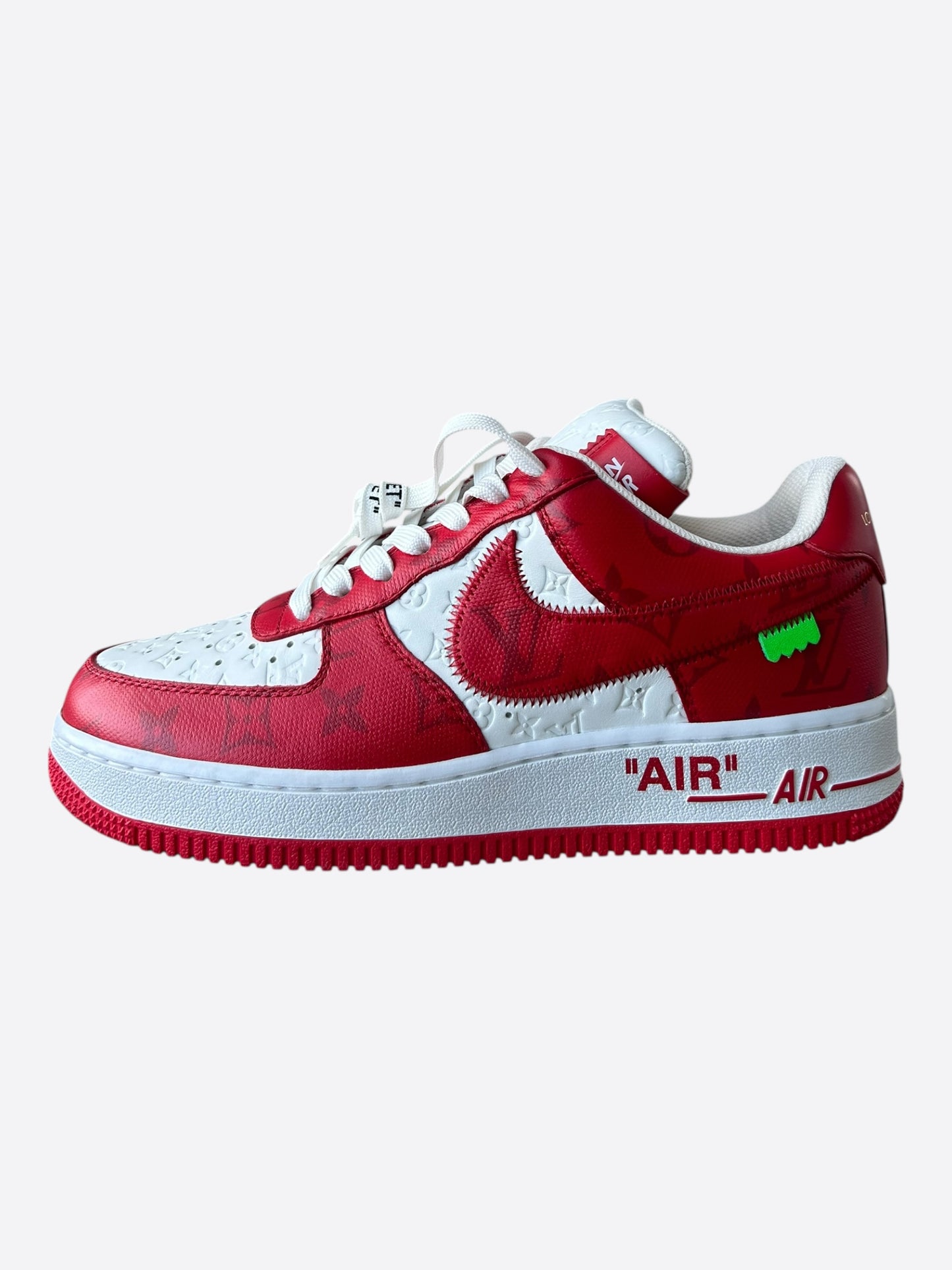Louis Vuitton Nike Red & White Monogram Air Force 1