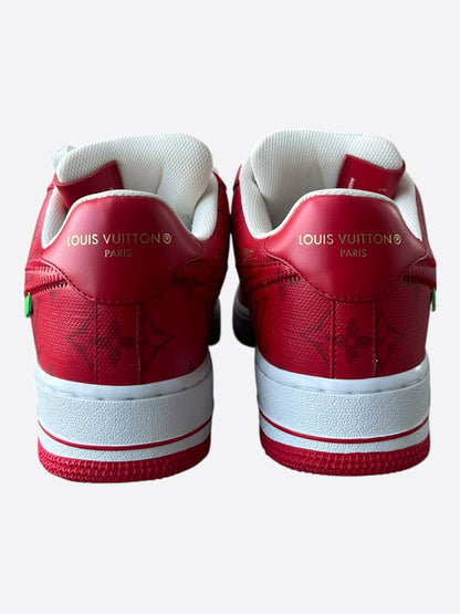 Louis Vuitton Nike Red & White Monogram Air Force 1