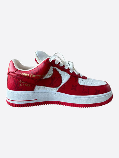 Louis Vuitton Nike Red & White Monogram Air Force 1