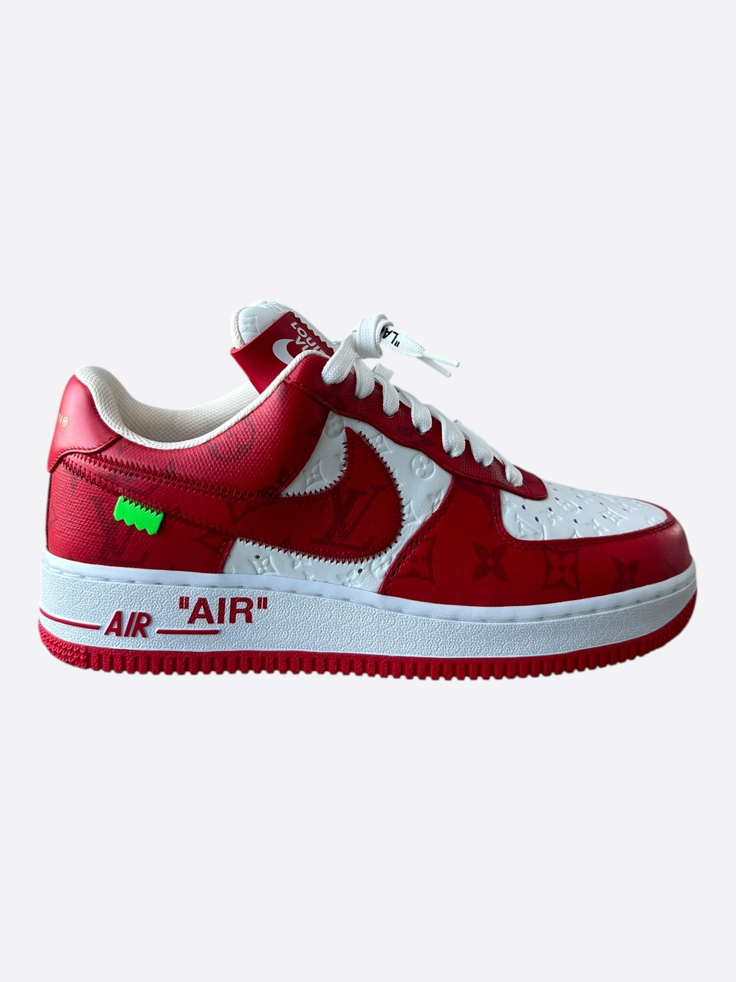Louis Vuitton Nike Red & White Monogram Air Force 1