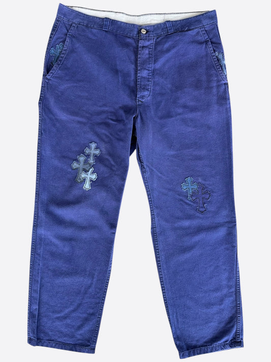 Chrome Hearts Blue Cross Patch Vintage French Work Pants