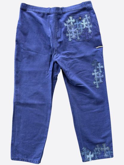 Chrome Hearts Blue Cross Patch Vintage French Work Pants