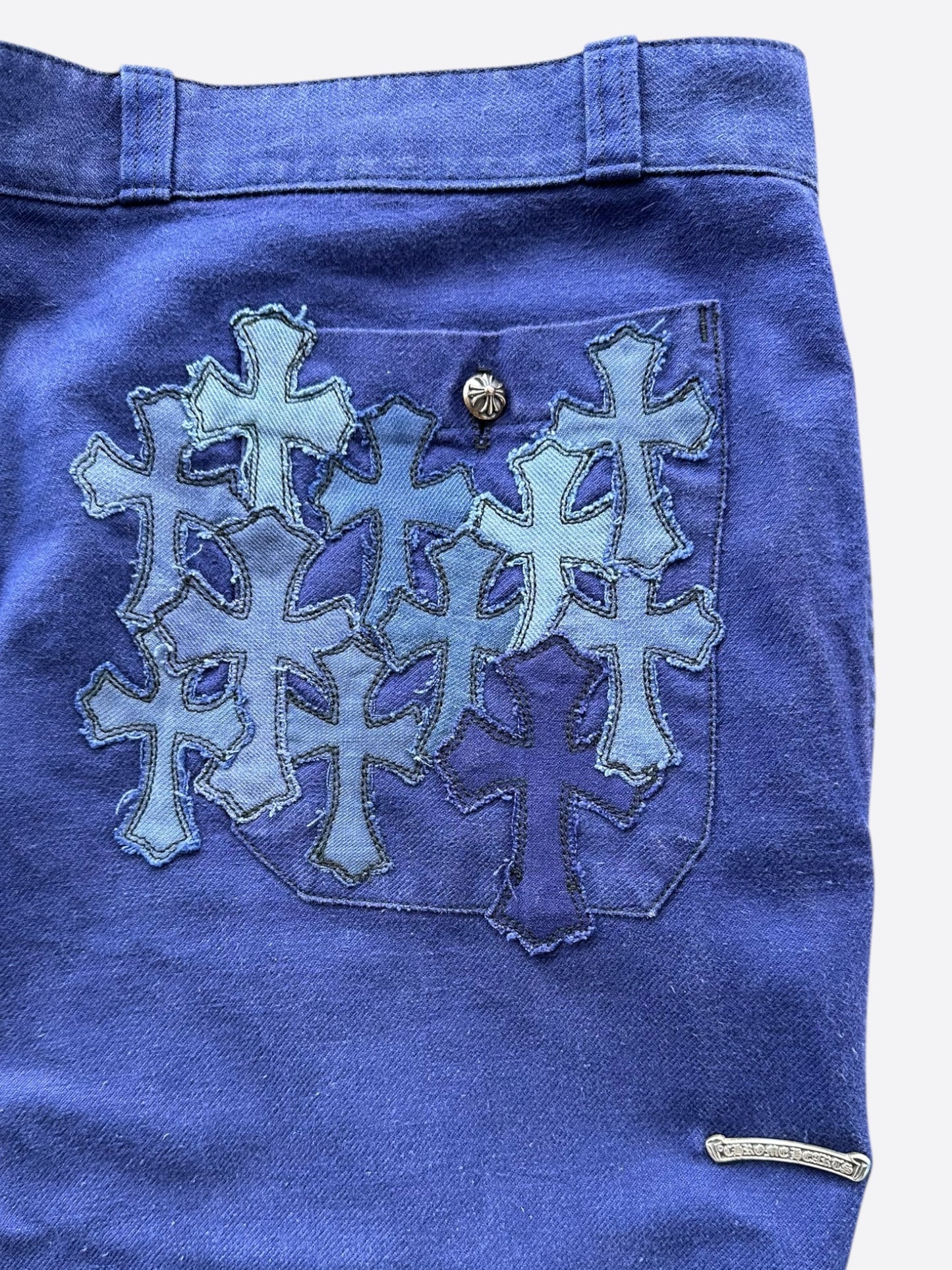 Chrome Hearts Blue Cross Patch Vintage French Work Pants