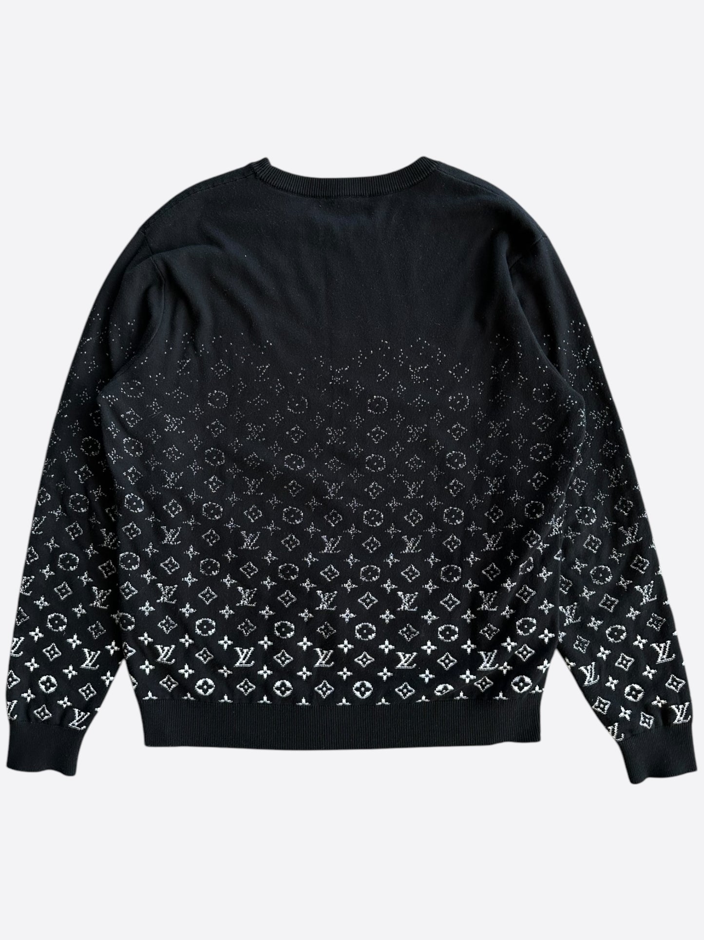 Louis Vuitton Black & White Monogram Gradient Sweater