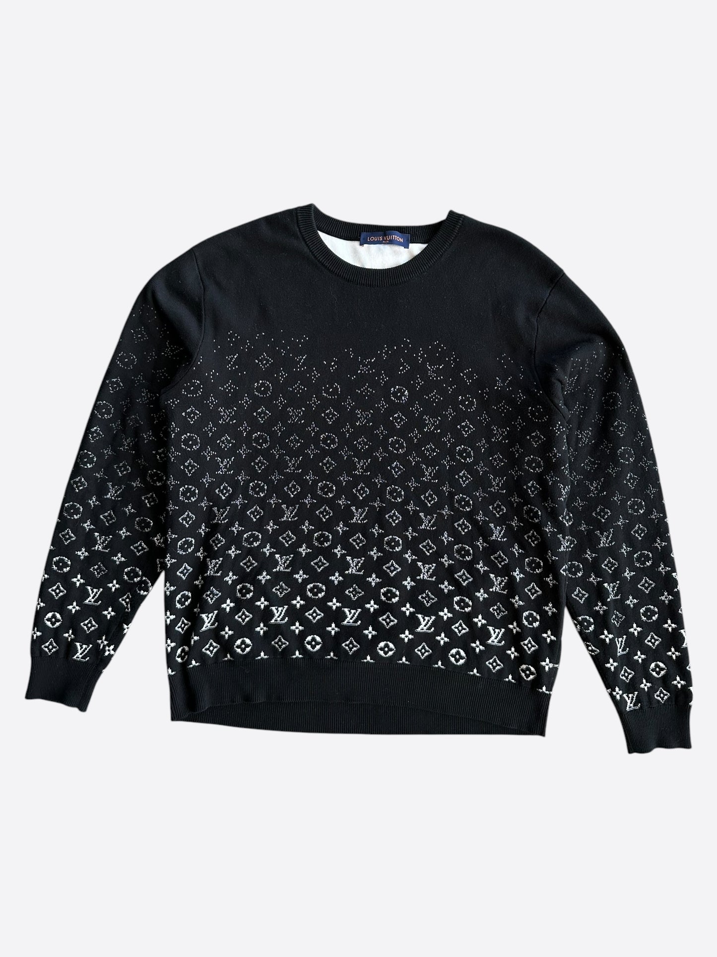 Louis Vuitton Black & White Monogram Gradient Sweater