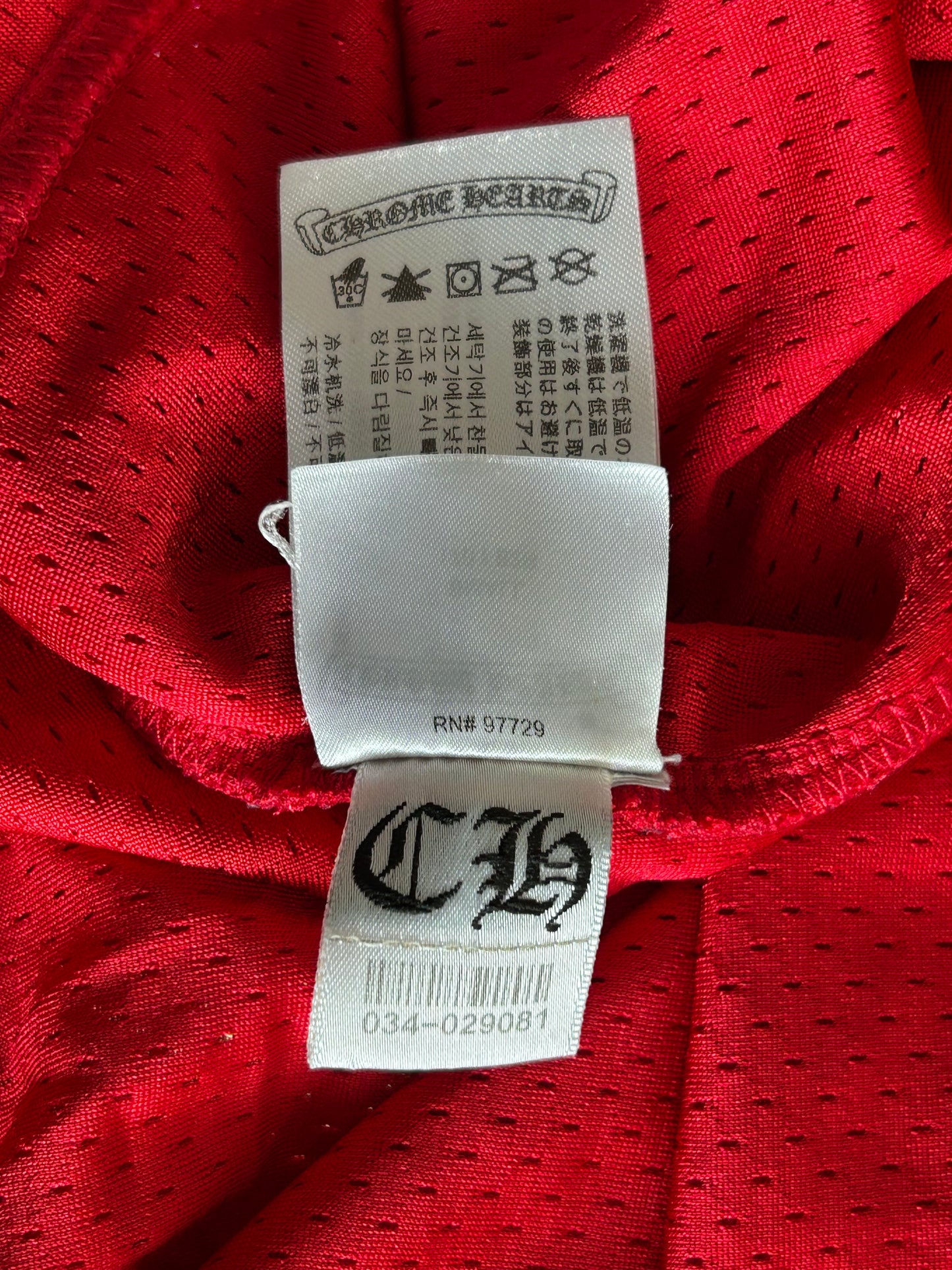 Chrome Hearts Matty Boy Red Form Mesh Jersey T-Shirt