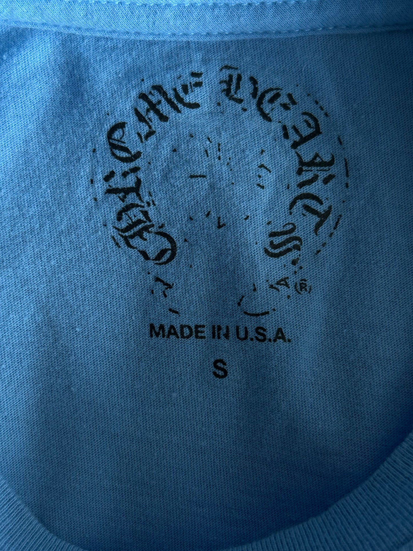 Chrome Hearts Blue Miami Art Basel Horseshoe Logo T-Shirt