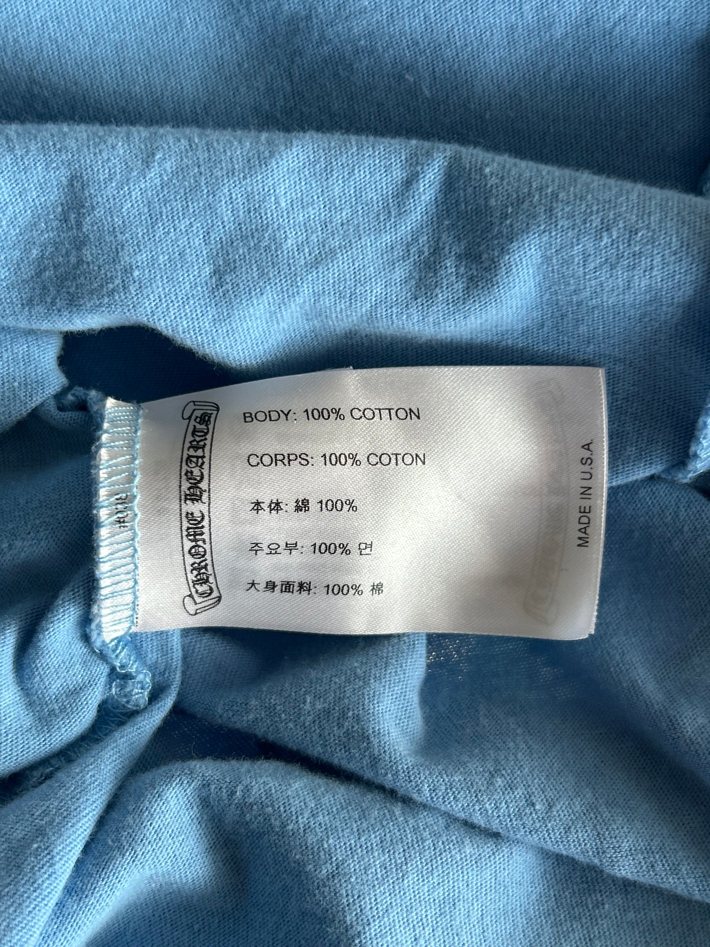 Chrome Hearts Blue Miami Art Basel Horseshoe Logo T-Shirt