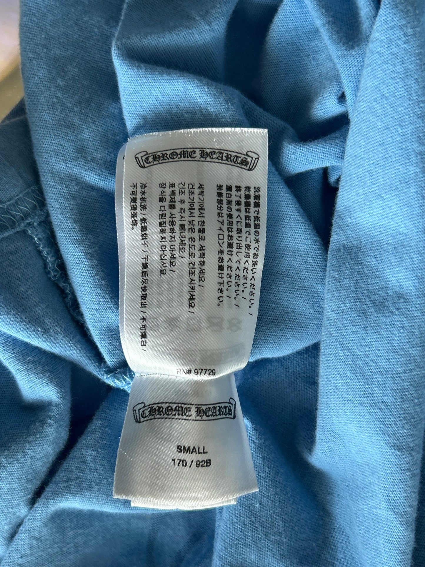Chrome Hearts Blue Miami Art Basel Horseshoe Logo T-Shirt