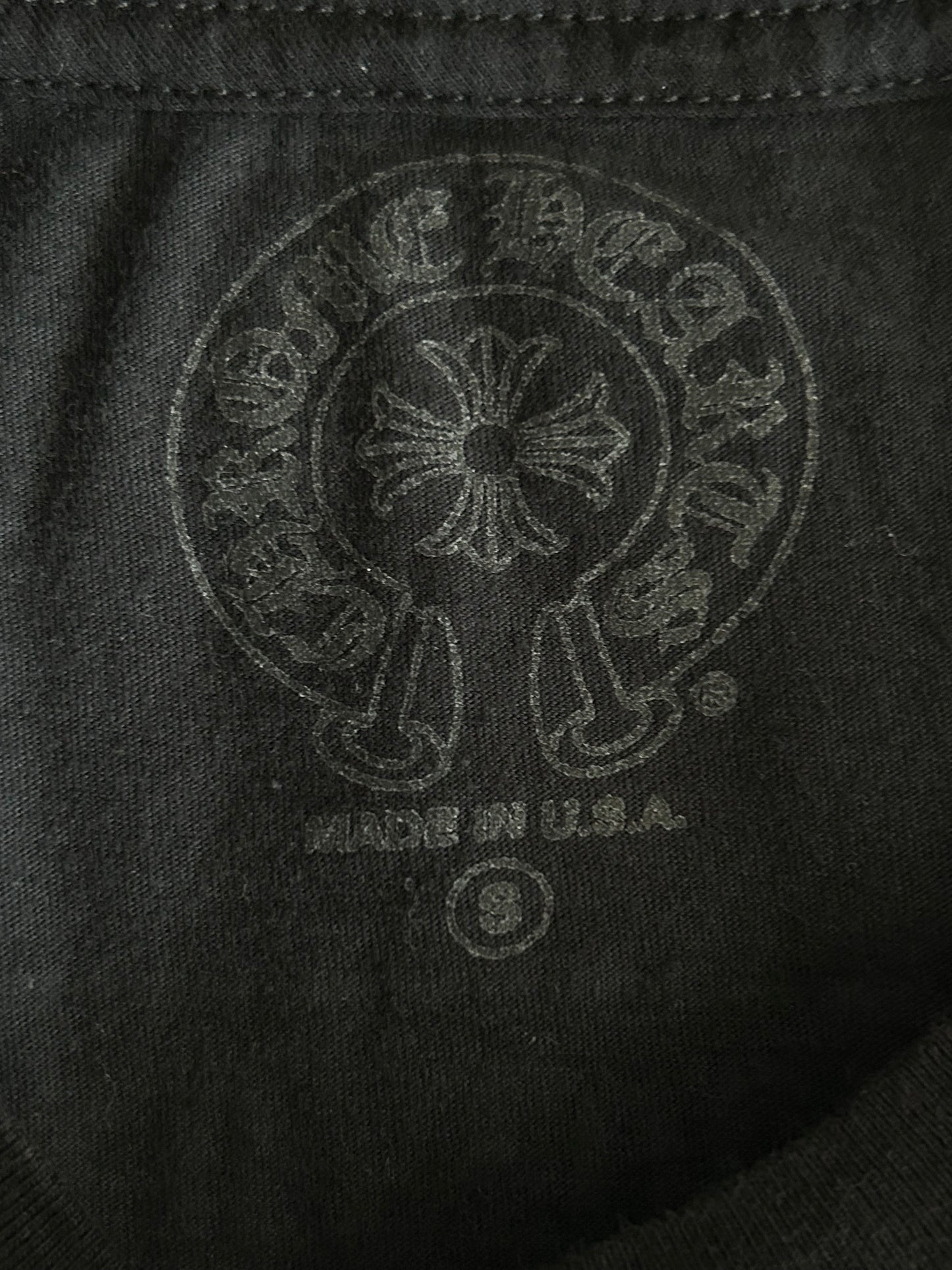 Chrome Hearts Black & White Cemetery Jacquard Horseshoe Logo T-Shirt
