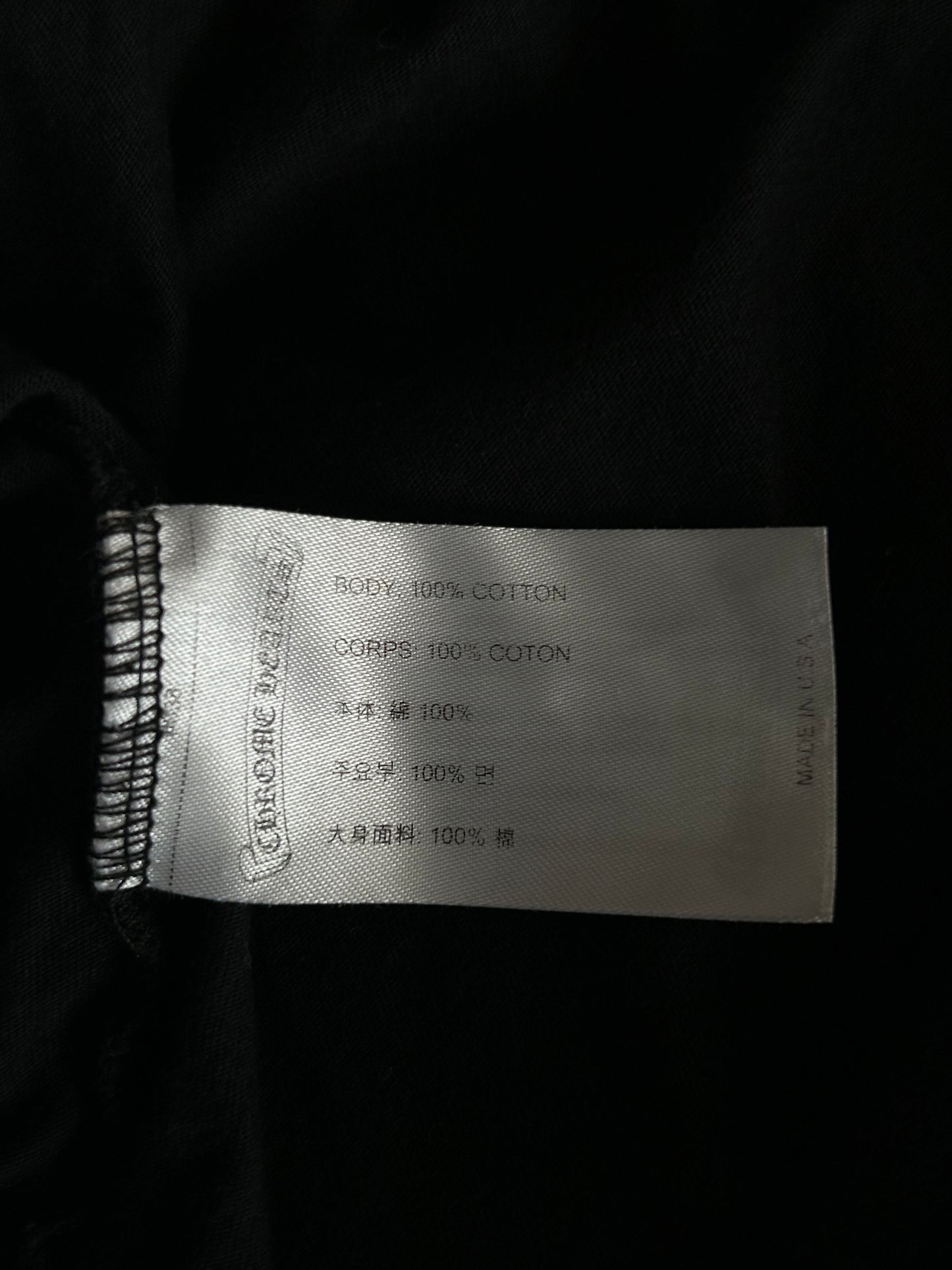 Chrome Hearts Black & White Cemetery Jacquard Horseshoe Logo T-Shirt