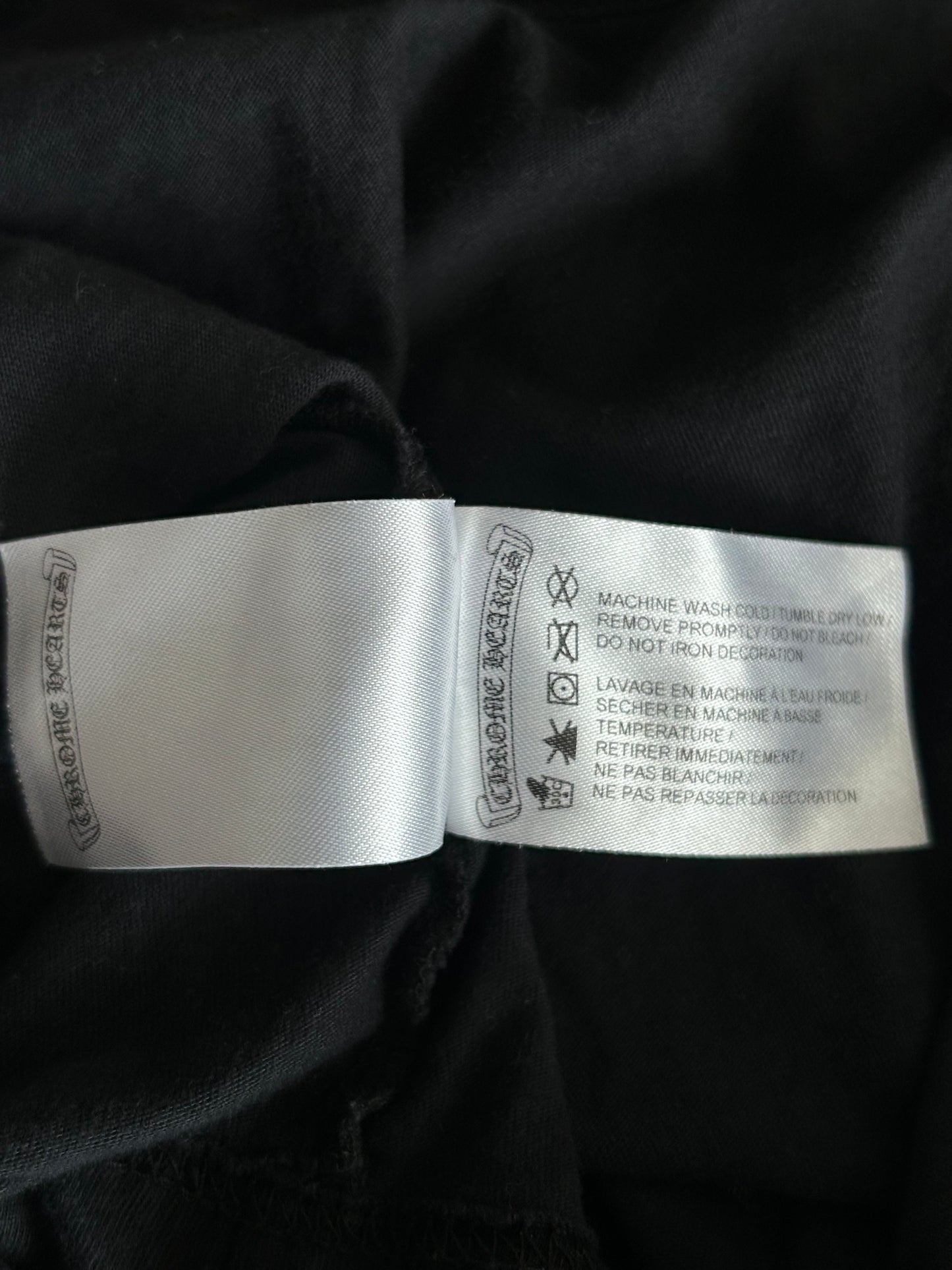 Chrome Hearts Black & White Cemetery Jacquard Horseshoe Logo T-Shirt