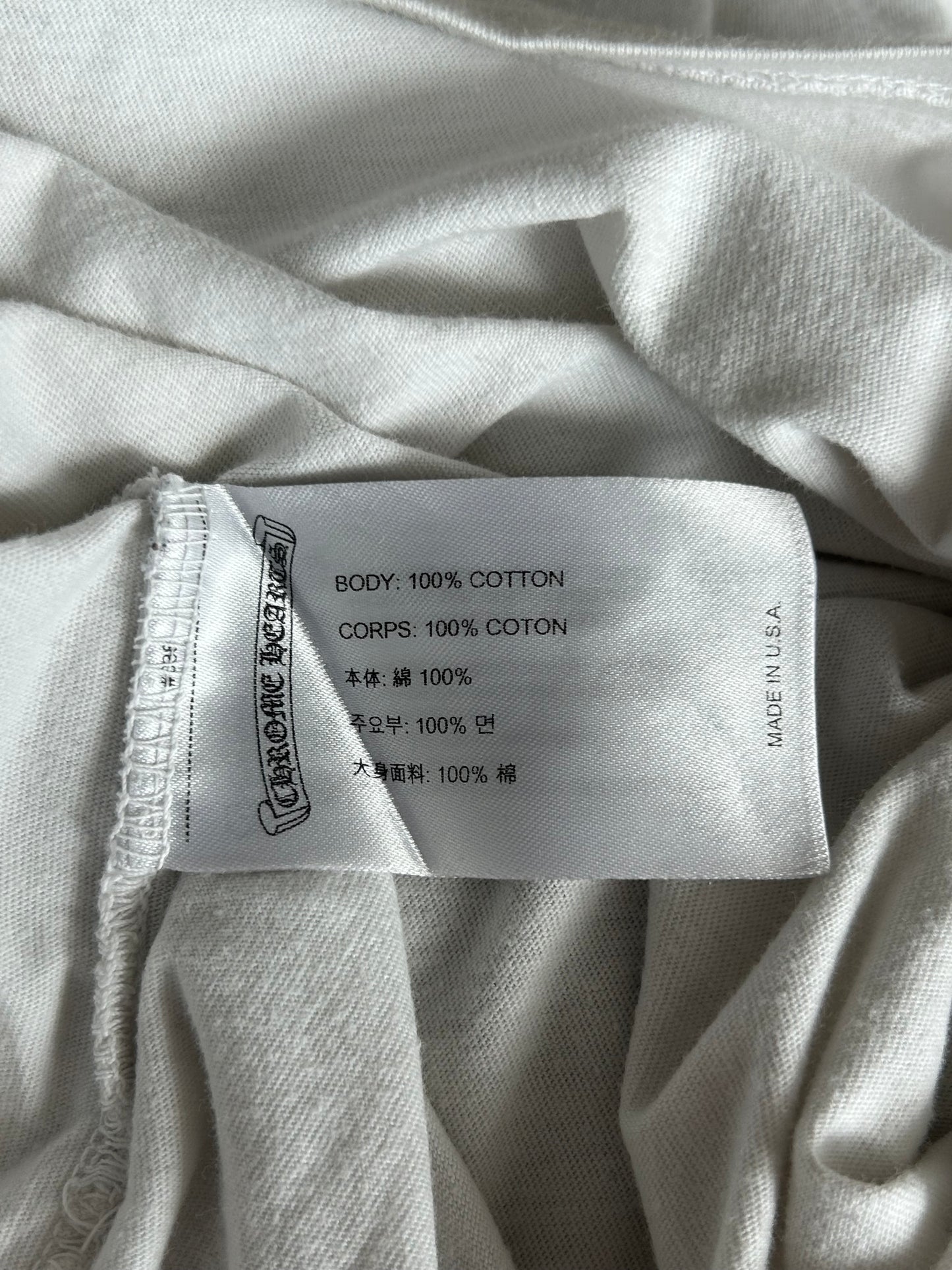 Chrome Hearts White & Black Cemetery Cross Longsleeve T-Shirt