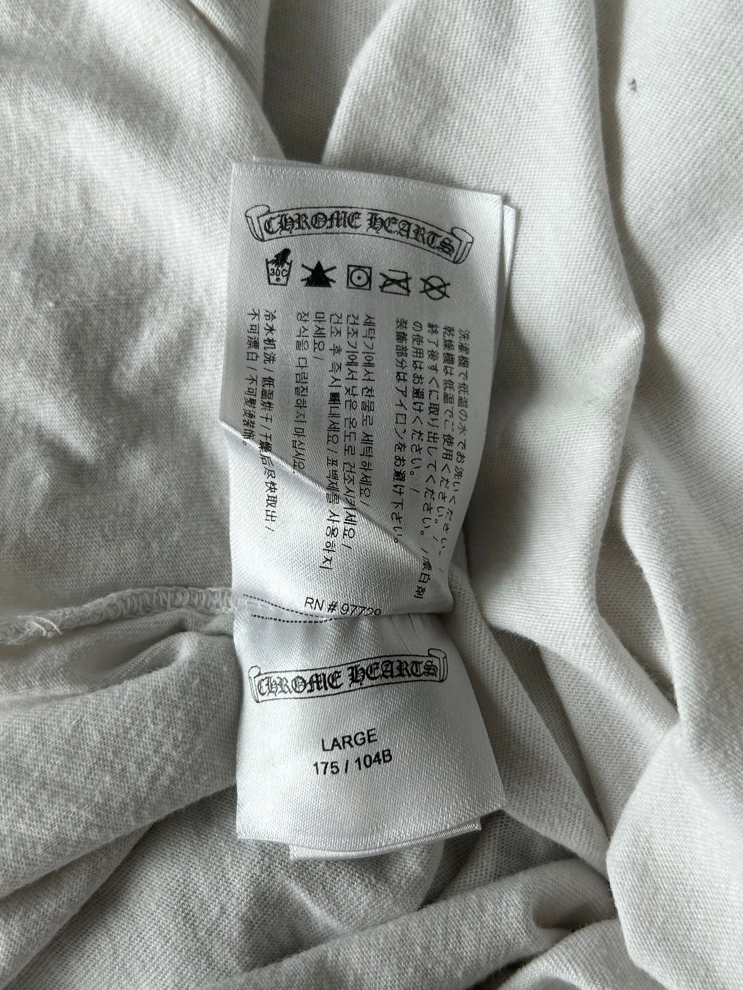 Chrome Hearts White & Black Cemetery Cross Longsleeve T-Shirt