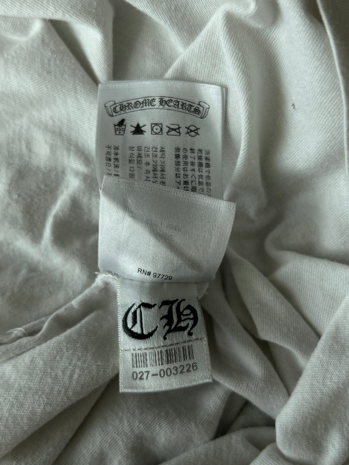 Chrome Hearts White & Black Cemetery Cross Longsleeve T-Shirt