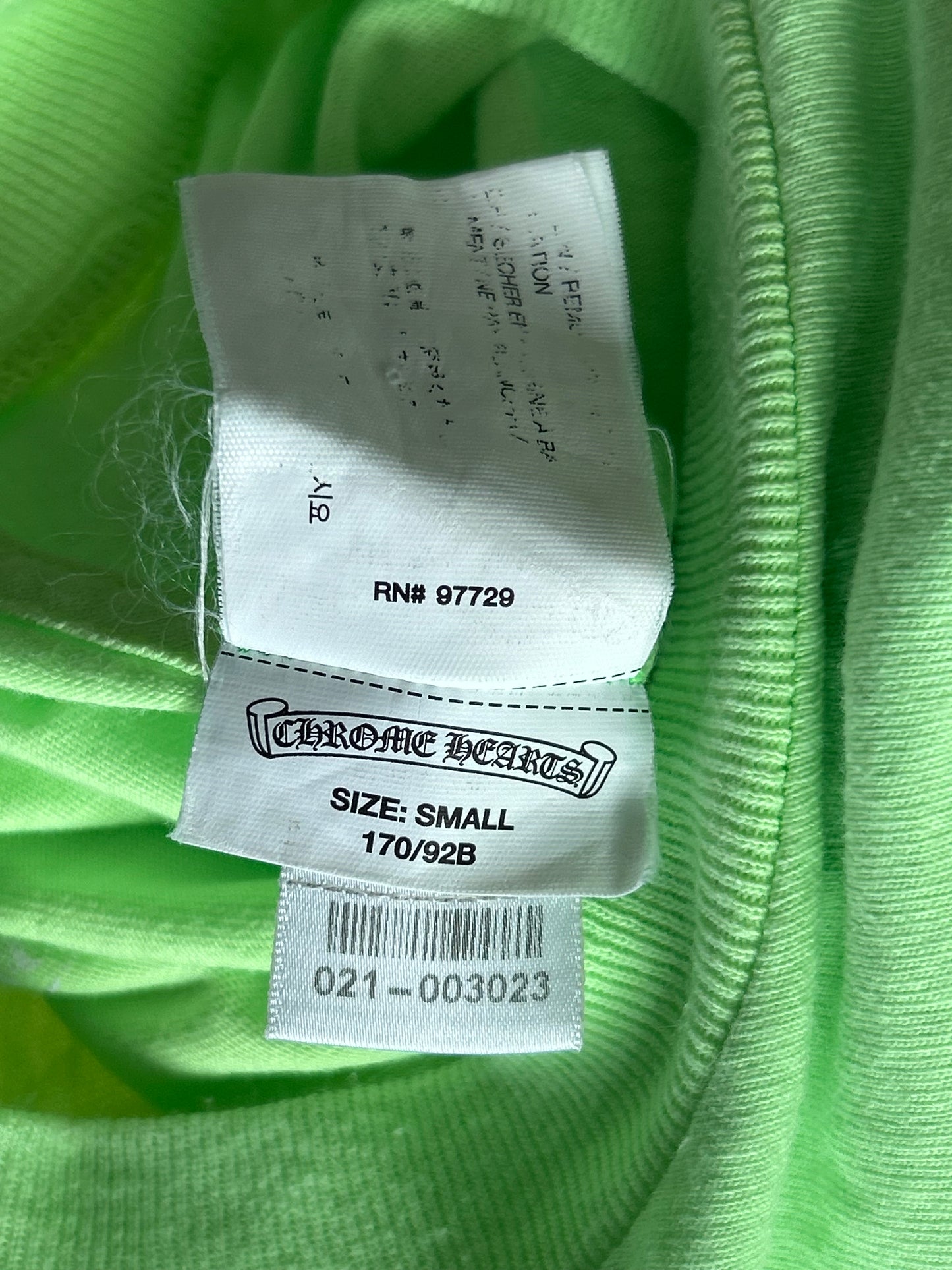 Chrome Hearts Neon Green & White Flame Longsleeve T-Shirt