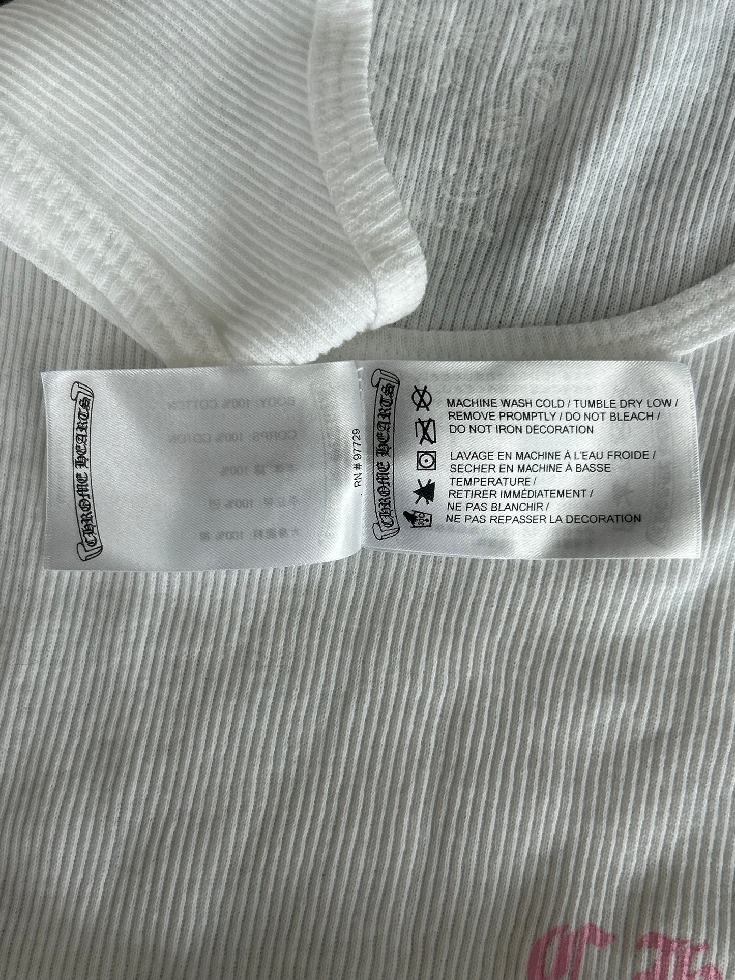 Chrome Hearts White & Pink T-Bar Logo Tank Top