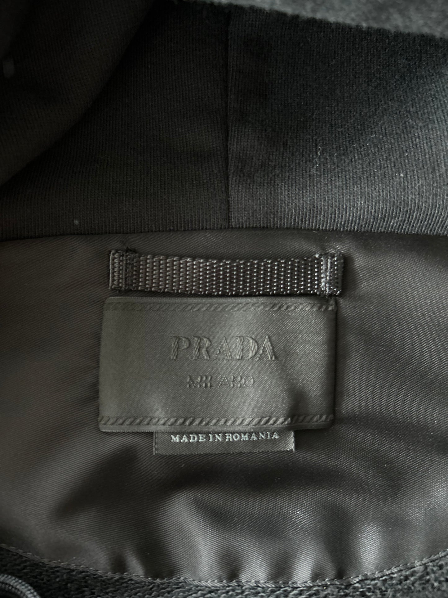 Prada Black & Blue Crystal Zip Hoodie