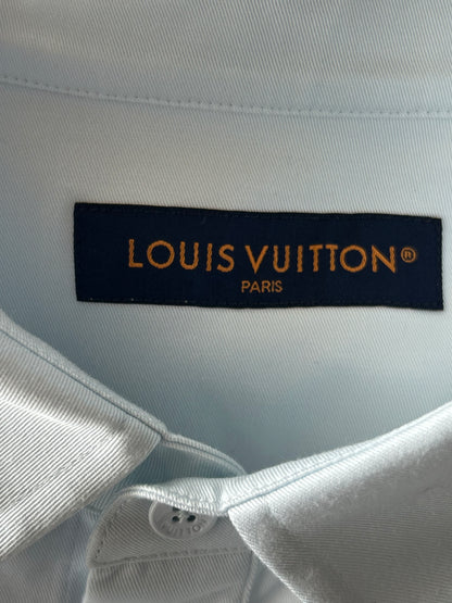 Louis Vuitton Light Blue Monogram Pocket Button Up Shirt