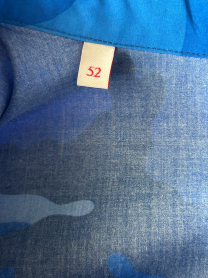 Valentino Blue Camouflage Button Up Shirt