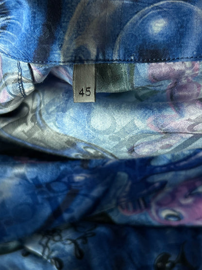Dior Kenny Scharf Blue Oblique Button Up Shirt