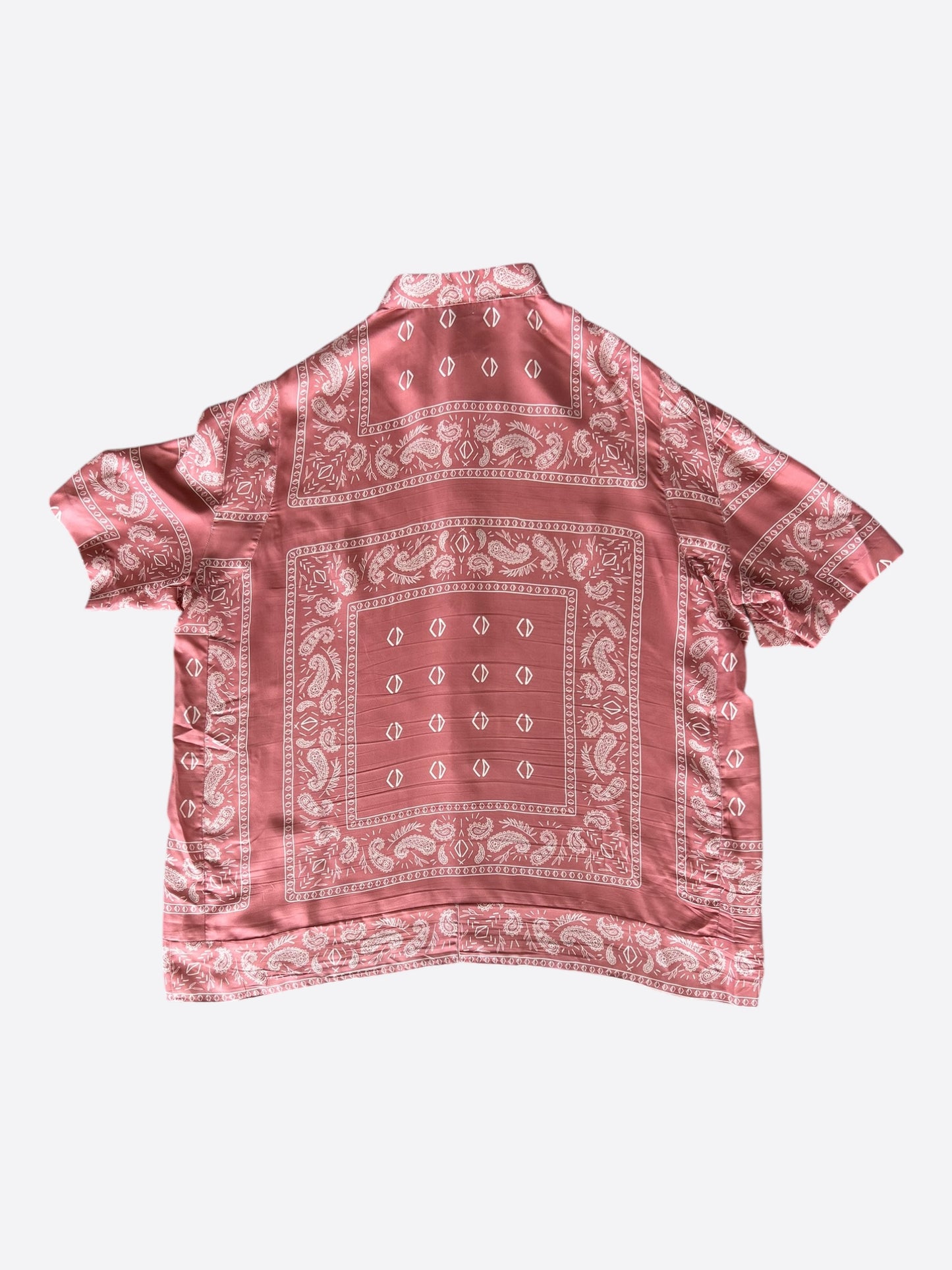 Dior Cactus Jack Pink Paisley Bandana Print Silk Button Up Shirt