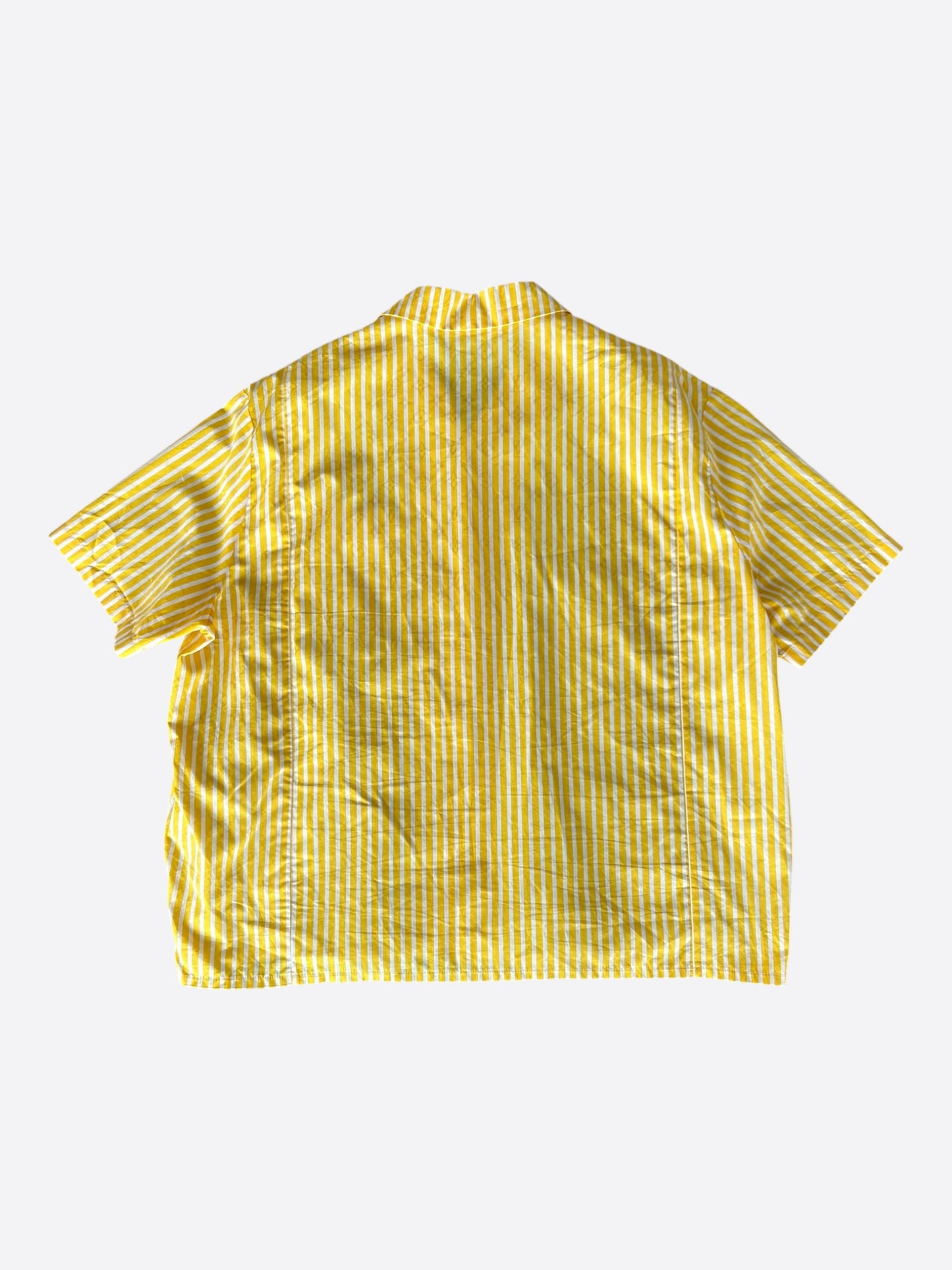 Louis Vuitton Yellow & White Striped Monogram Denim Button Up Shirt