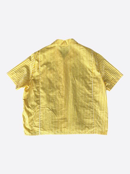 Louis Vuitton Yellow & White Striped Monogram Denim Button Up Shirt