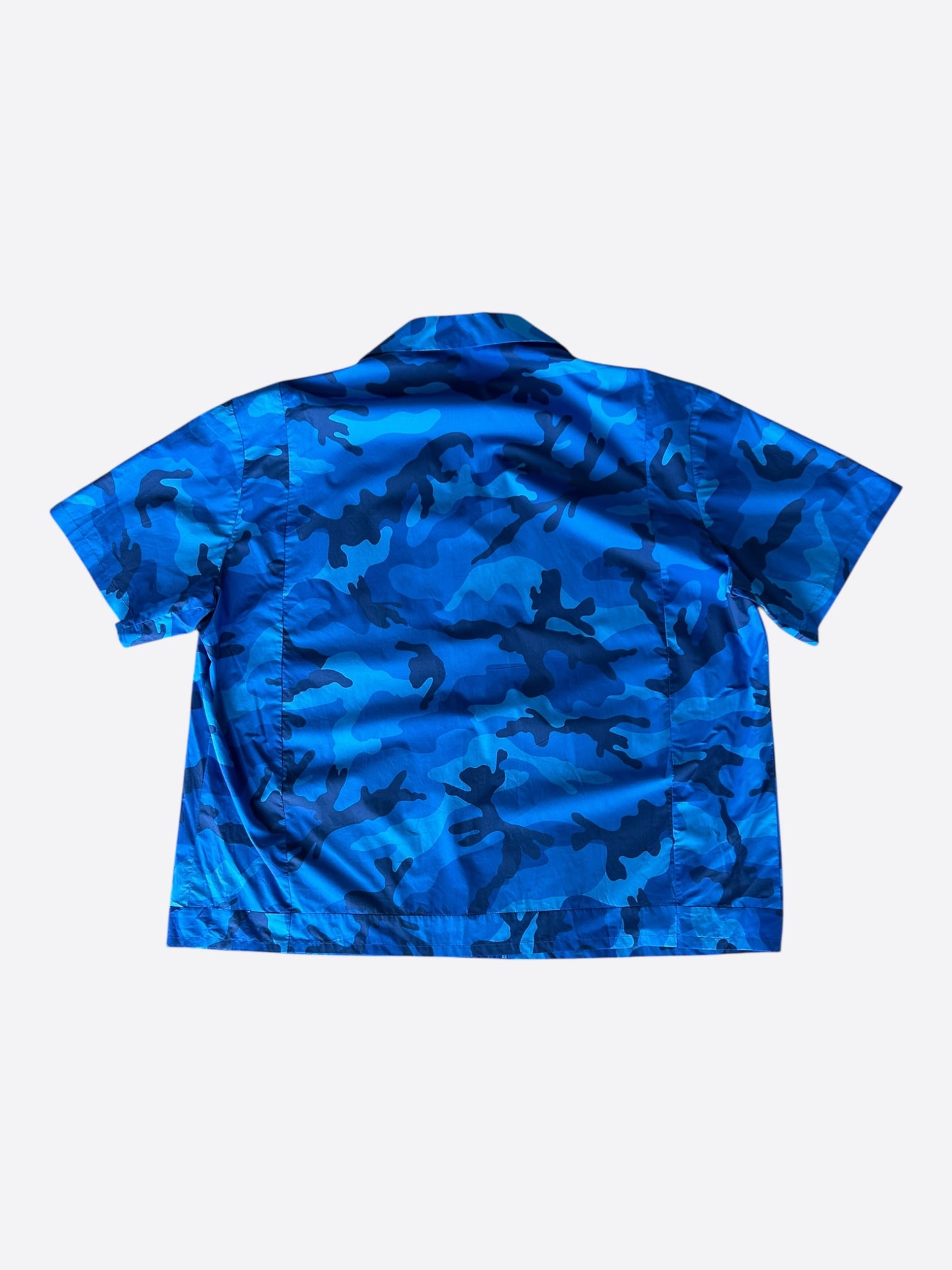 Valentino Blue Camouflage Button Up Shirt