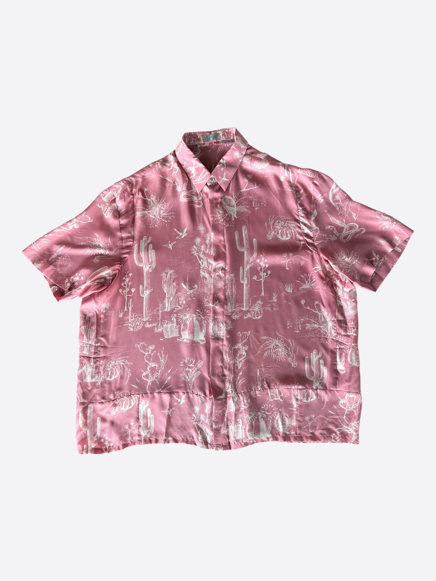 Dior Cactus Jack Pink & White Desert Graphic Button Up Shirt