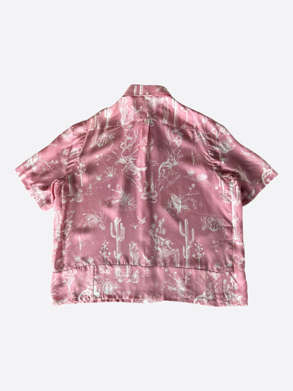 Dior Cactus Jack Pink & White Desert Graphic Button Up Shirt