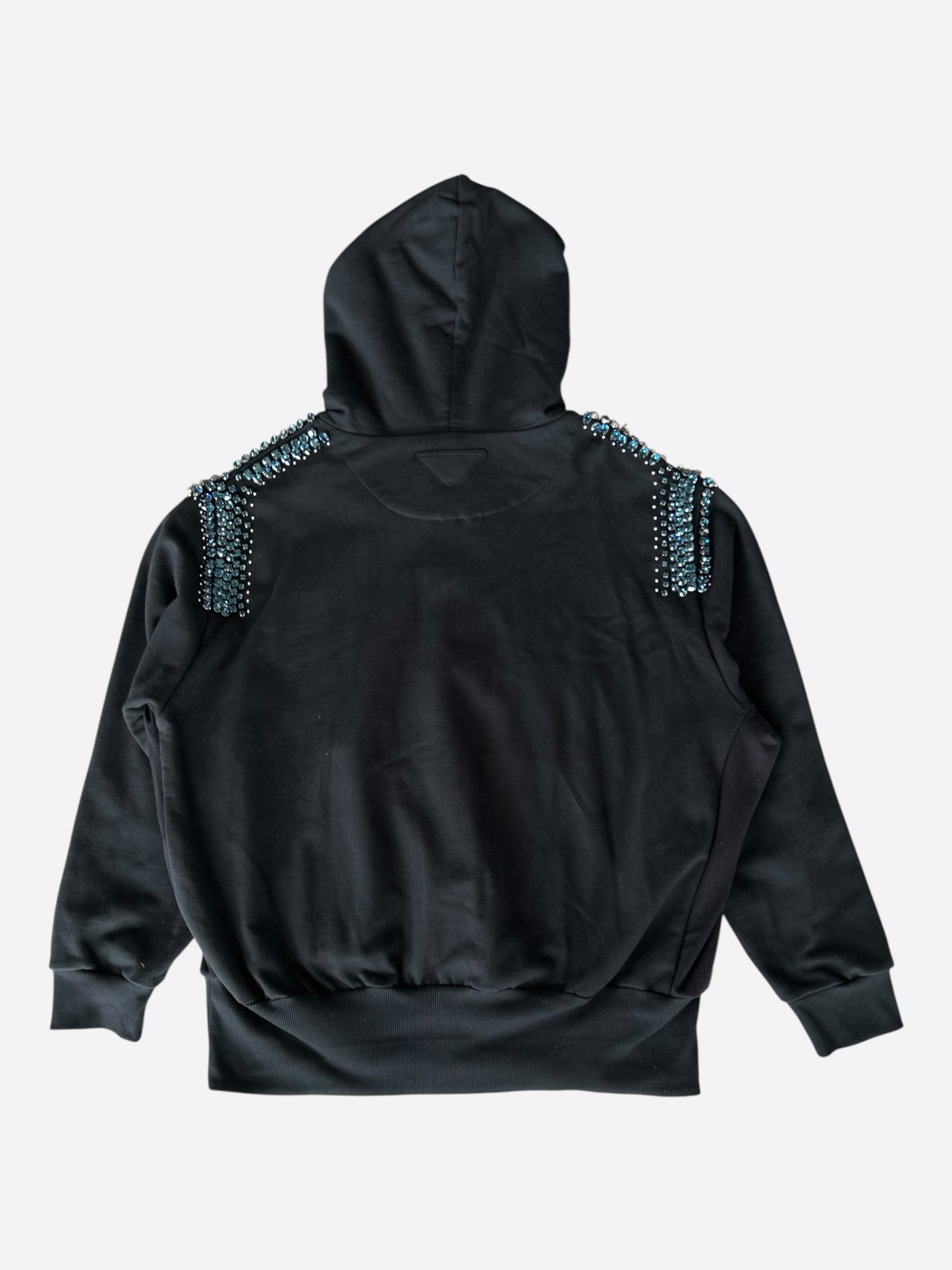 Prada Black & Blue Crystal Zip Hoodie
