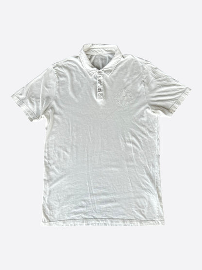 Chrome Hearts White Cross Logo Polo T-Shirt