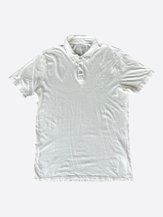 Chrome Hearts White Cross Logo Polo T-Shirt