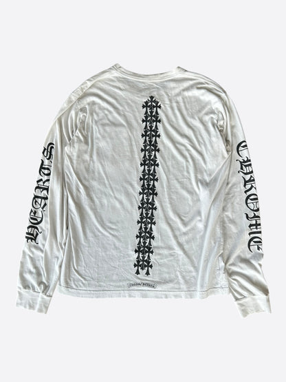 Chrome Hearts White & Black Cemetery Cross Longsleeve T-Shirt
