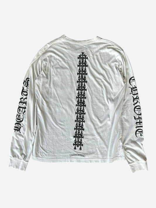 Chrome Hearts White & Black Cemetery Cross Longsleeve T-Shirt