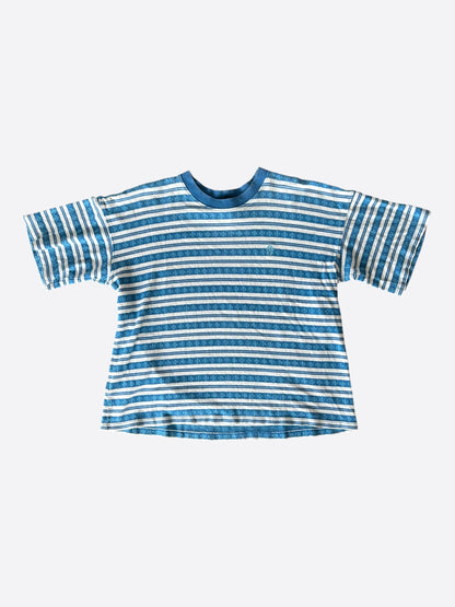 Chrome Hearts Blue & White Striped T-Shirt